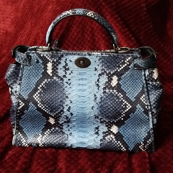 NWT Coach multidark denim embossed python gramercy - Picture 7 of 16